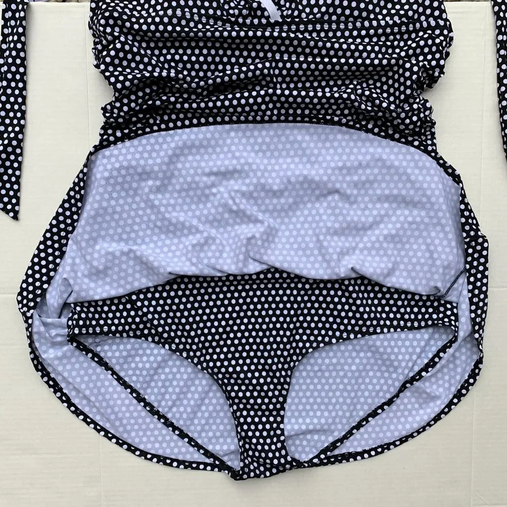 Women’s One Piece Halter Swimsuit Skirted - Picture 9 of 15